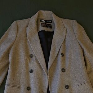 Zara Men's Classic Gray Pea Coat